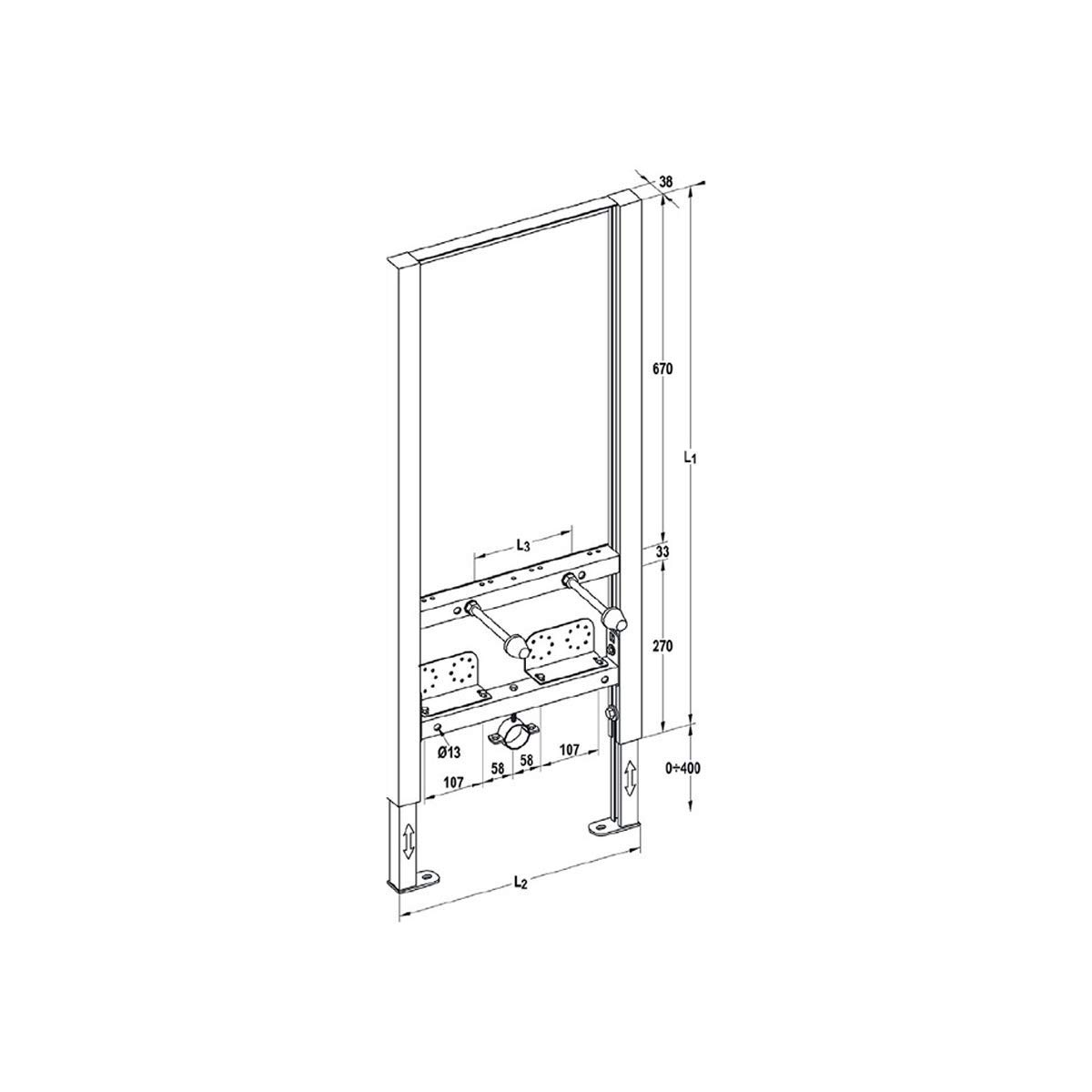 Fischer Soporte de bidé para paneles de yeso TCS BIDET
