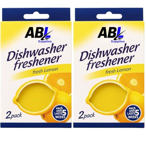 Dishwasher Freshener 4 Pack Fresh Lemon Deodoriser Long Lasting 46 Weeks Each Eliminates Odours & Unwanted Smells Leaves Dishwasher Smelling Fresh & Clean for Longer