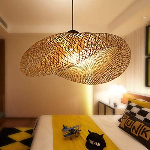 Nordic Simple Branche Forme Lustre, Sud-Est Asiatique Tropical DIY Osier Rotin Suspension, Restaurant Bar Hôtel Chambre À Coucher Salon Lustre,40cm