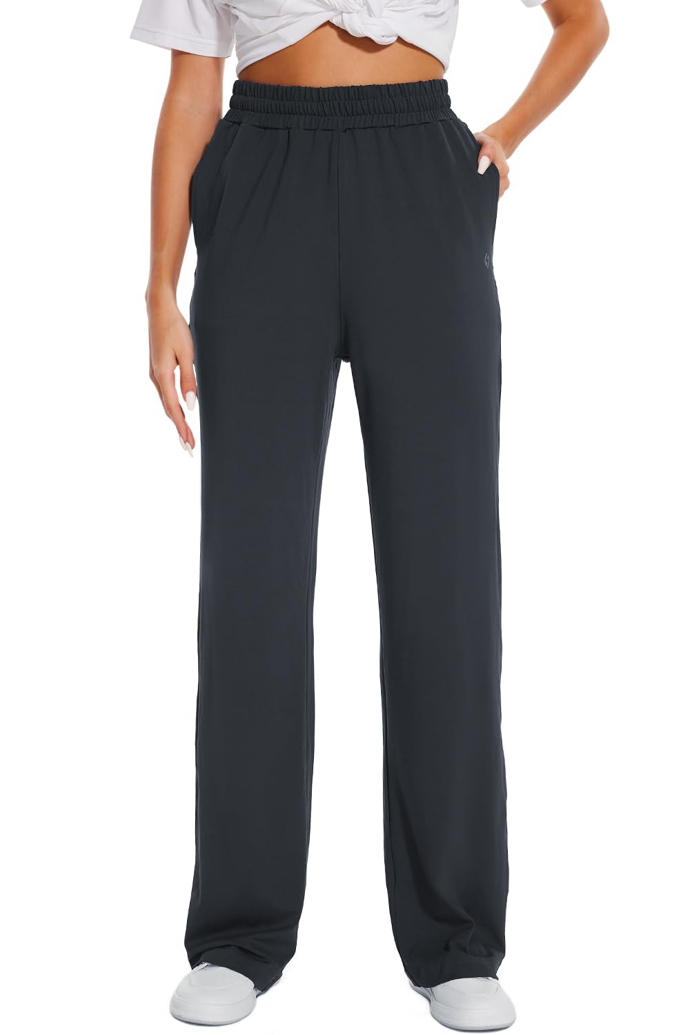 Photo 1 of HOdo 32"/34"/36" Inseam Womens Tall Yoga Sweatpants Quick Dry Long Joggers Lounge Yoga Pants with Pockets-Dark Grey-34-M