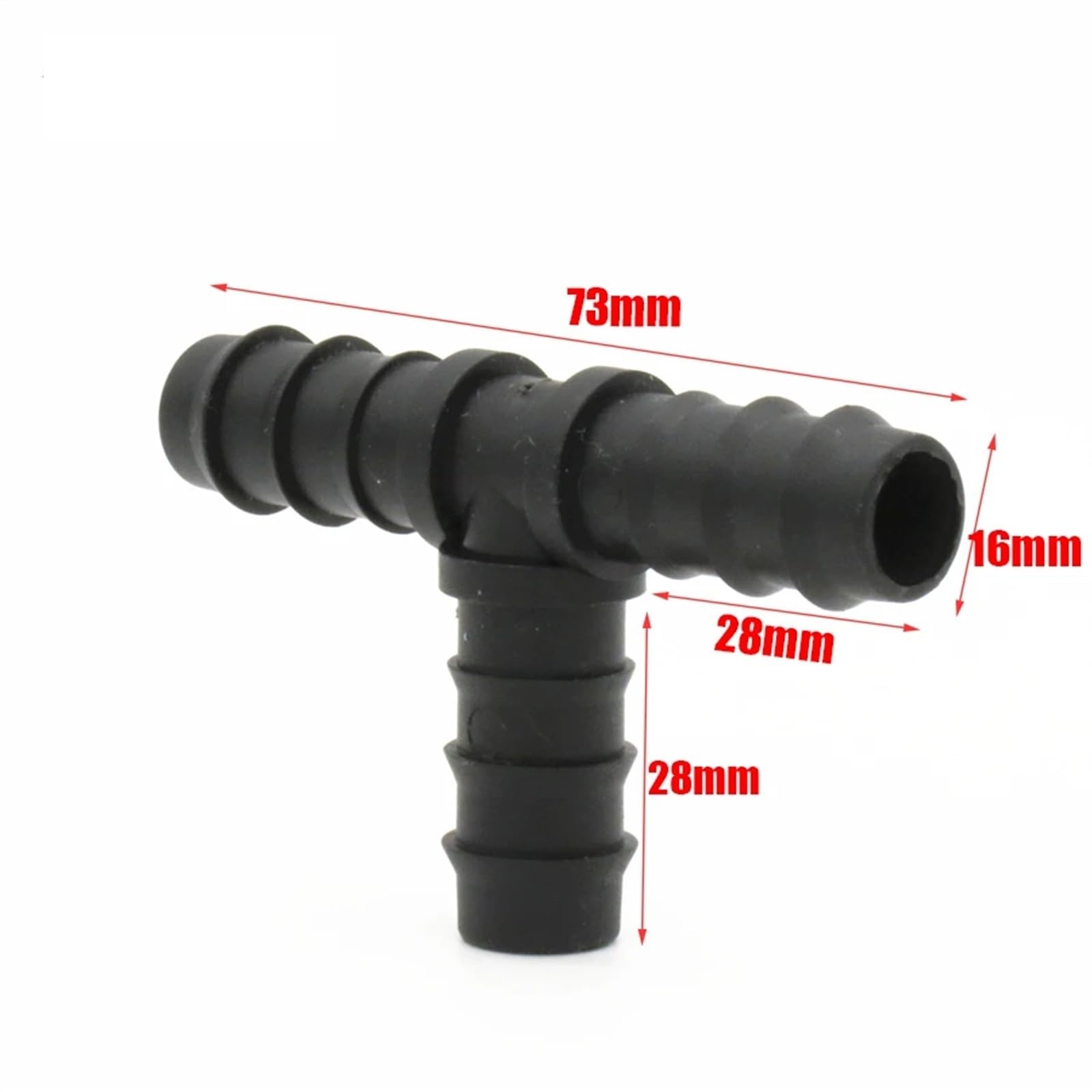 Conector en T de tubería de agua de PE con púas DN16, adaptador de acoplamiento de riego de jardín, junta de tubería de agua, piezas de riego, 100 Uds.