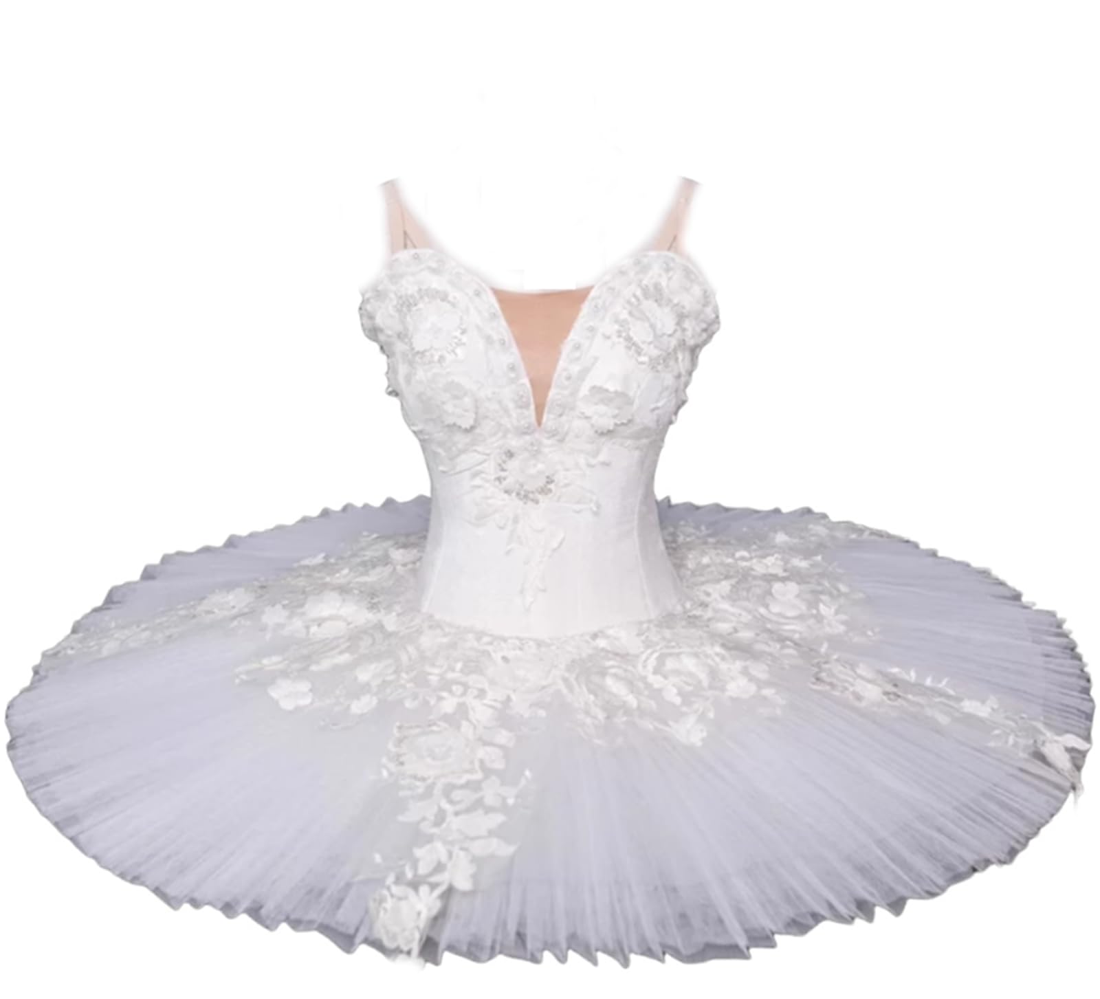 tutù da Danza Classica per Bambine, Abito da Pancake con Gonna A Palloncino, Senza Maniche, per Bambine, con Gonna A Palloncino, Costume da Competizione di Danza Classica（130 cm）