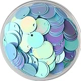 Cozylkx 150 Stück 10 mm Flache Runde Pailletten Mit Loch, DIY-Handwerk, PVC-Paillettenflocken, Große Schillernde Pailletten Zum Nähen, Sticken, Kleidermachen