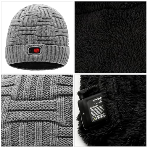 Gorro eléctrico calefactable unisex recargable para invierno miniatura 5