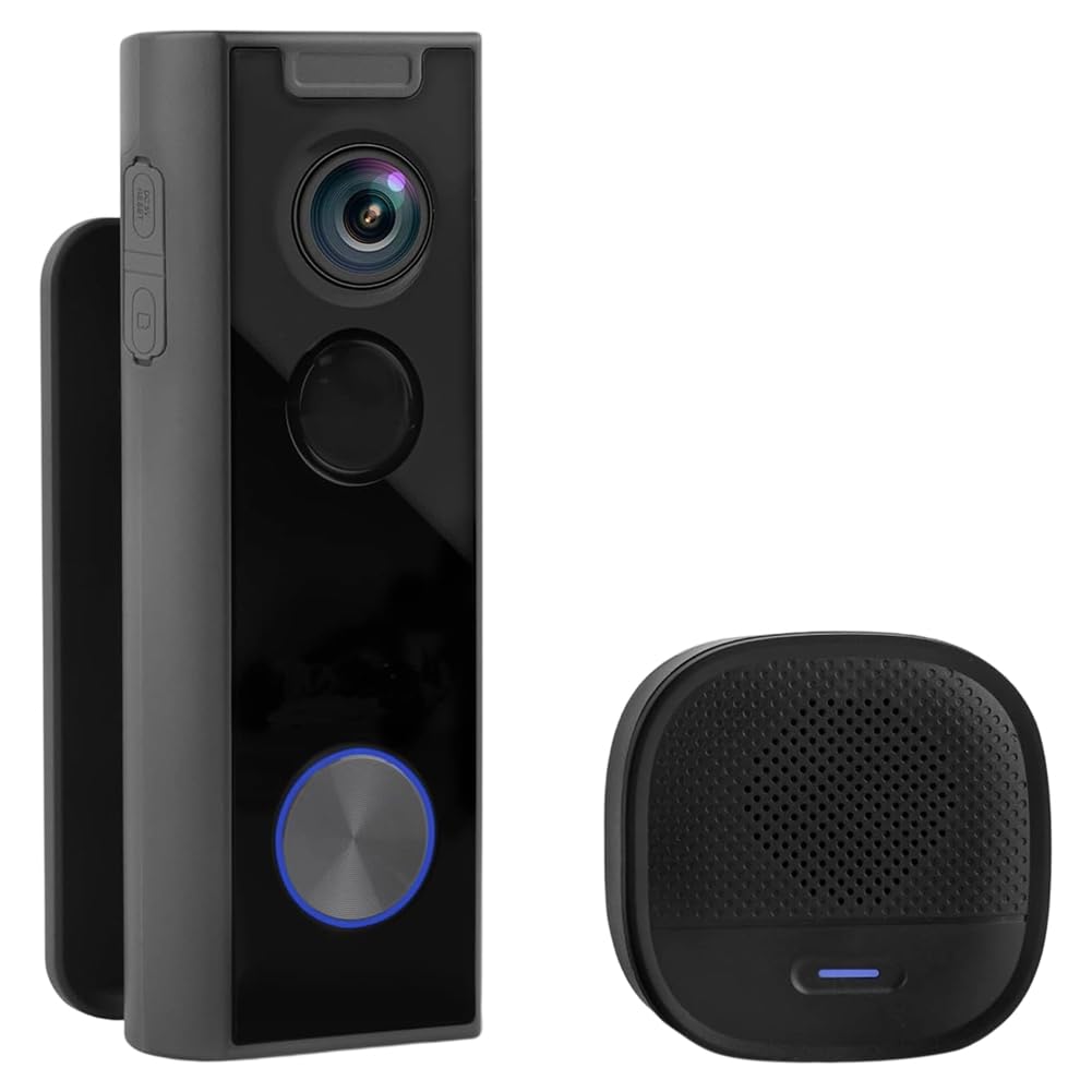 Xnuiasqe Doorbell Camera Wireless,Video Doorbell with Chime, 2-Way Audio,Instant Alert, Human Detection,Night Vision, 2.4G Wi-Fi