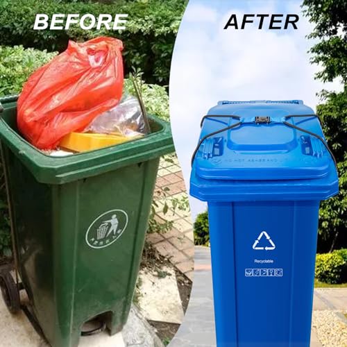 Image of Generic Outdoor Trash Can Bungee Rope,Trash Can Lid Lock,Suitable for 30-50 Gallons - Buckle Lock,Preventing Animals and Other Pests from Entering (Black 1 Pack)
