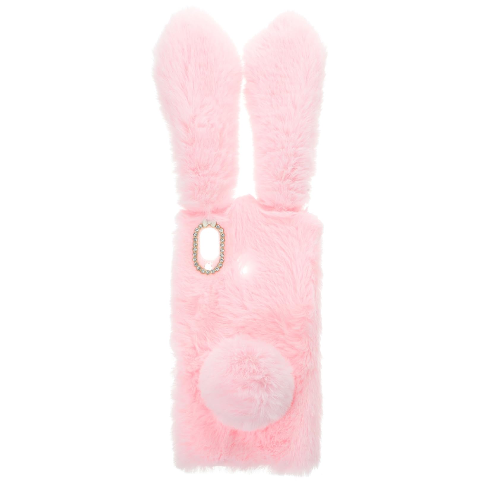 Mikikit 1pezzi Custodia Per Telefono Forma Di Coniglio Cover in Peluche Con Strass Scintillanti Antiurto e Calda Ritagli Precisi Per Pulsanti e Fotocamera