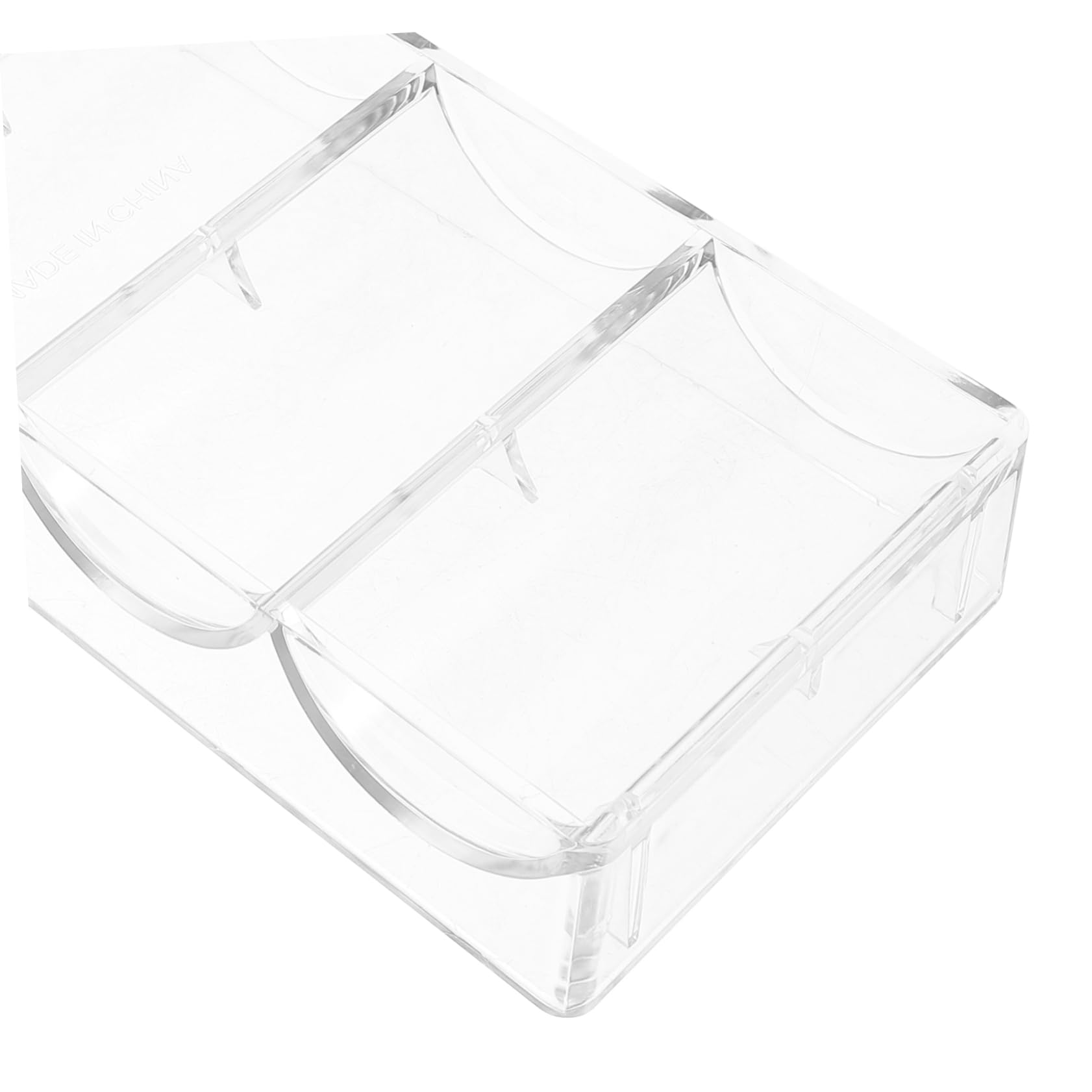 CIYODO 4pcs Box Poker Chip Storage Box Acrylic Poker Chip Tray Holder Portable Case for Games