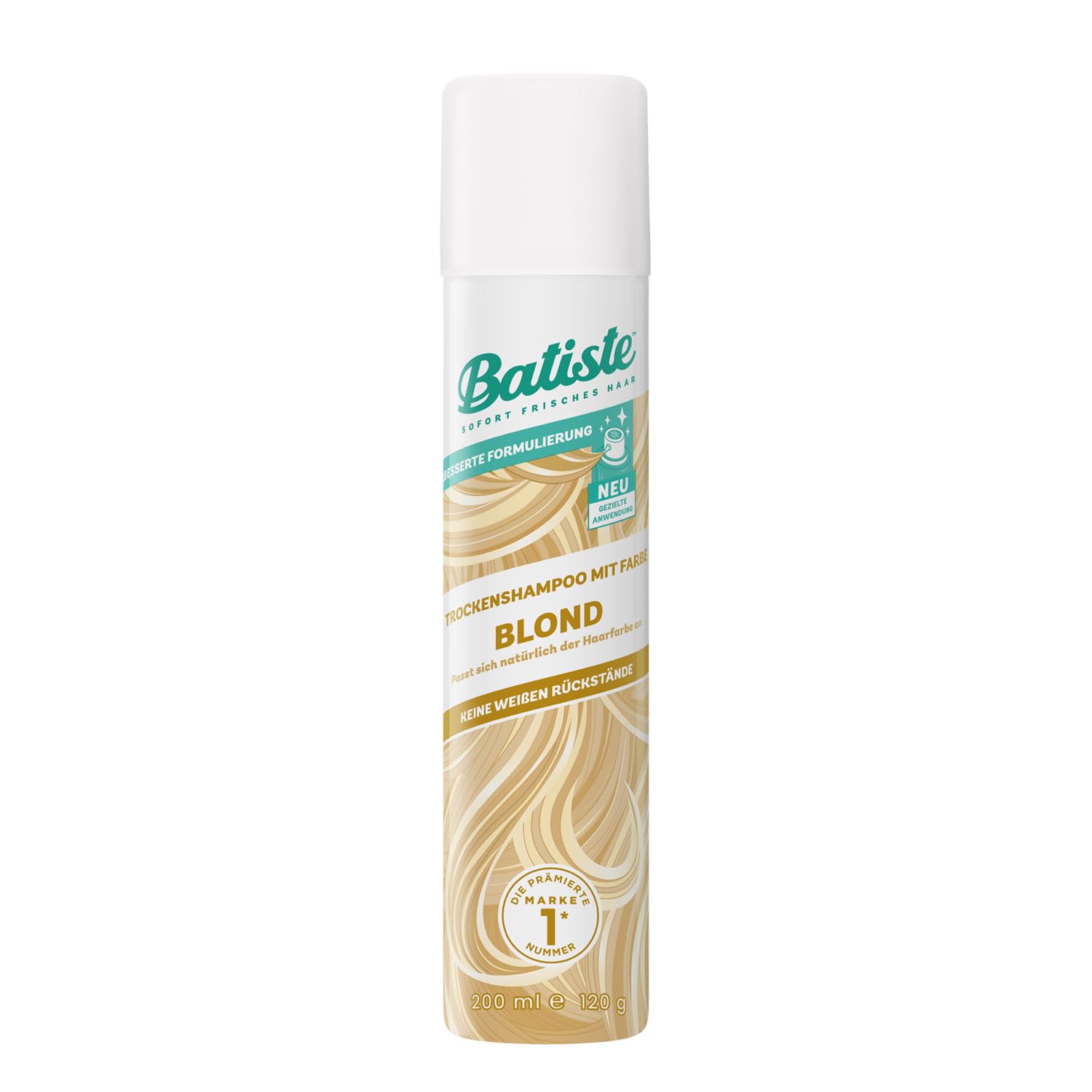 Batiste Trockenshampoo Blond 200 ml, Dry Shampoo zum Auffrischen und Stylen der Haare, Haarpflege Spray für helles Haar, Ohne Rückstände, Ohne Ausspülen, Haarstyling mit Farbeffekt