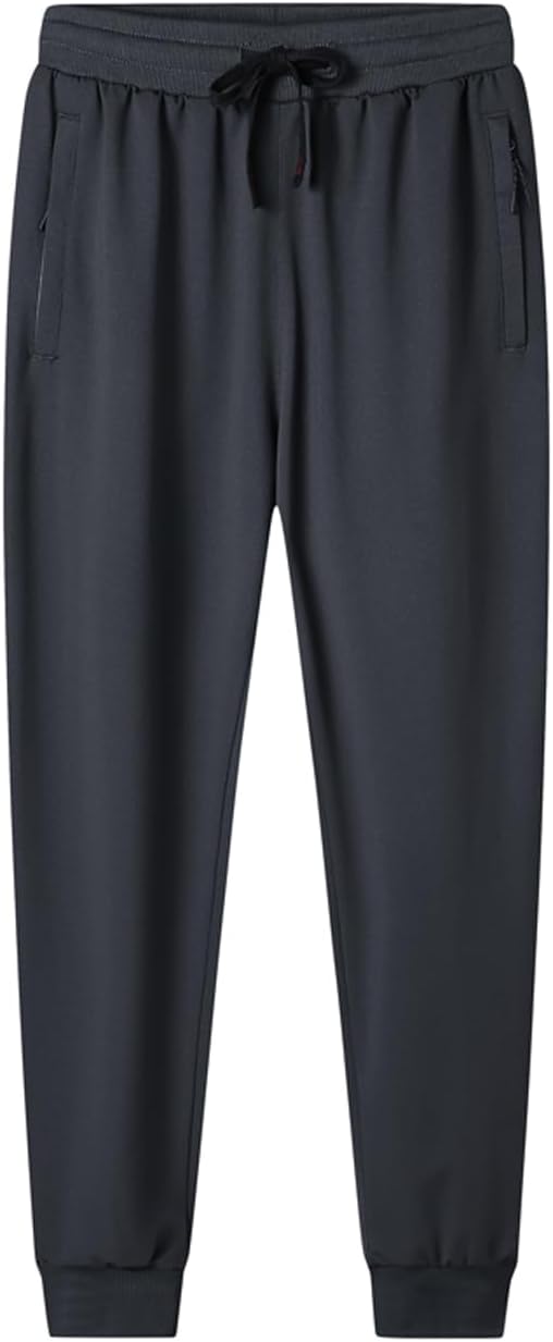 Men's Athletic Sweatpants Pull on Fleece Jogger Workout Pants with Zipper Pockets - Image 6