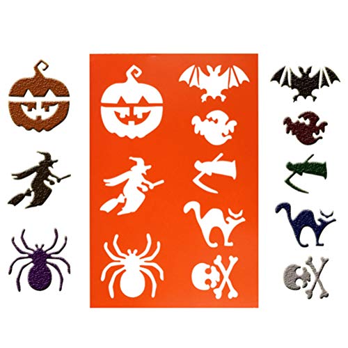 SUPVOX 2 peças de estênceis de pintura de Halloween A4 modelos de estênceis de desenho de bruxa abób