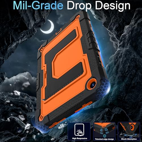 Image of for Galaxy Tab A11+ Plus /A9+ 11 Inch Samsung Tablet Case with Kickstand,Hybrid Shockproof Cover for Galaxy Tab A11+ /A9 Plus Tablet,Black Orange