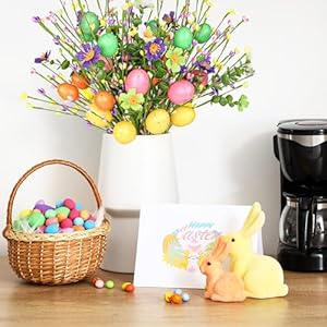 6 Pcs Easter Eggs Floral Picks with Flowers, Artificial Plant Decor, 17 inches, for Spring Easter Décor, Table Centerpieces, Gifts 6 Pcs Easter Eggs Floral Picks with Flowers Artificial Plant Decor 17 inches for Spring Easter Decor Table Centerpieces Gifts