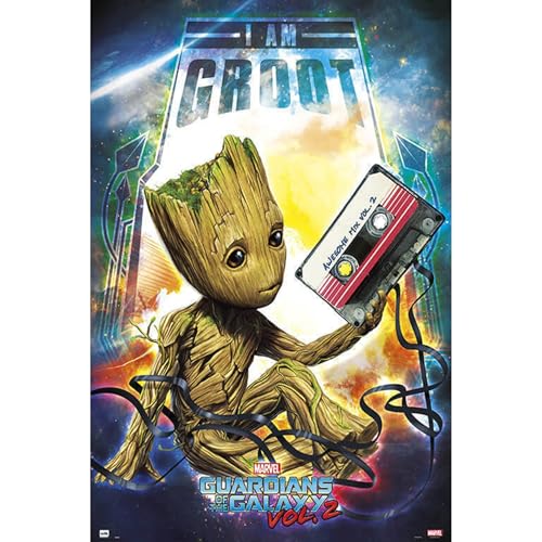 Grupo Erik - Poster Les Gardiens De La Galaxie Vol 2 Groot - Deco Maison, Decoration Murale, Affiche Décorative