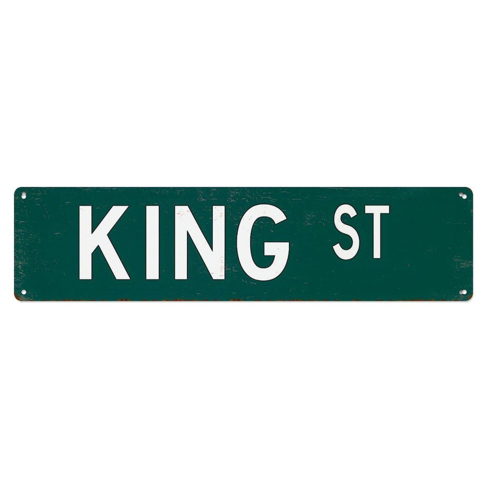 King Street Sign Pattern Metal Tin Sign Plaque