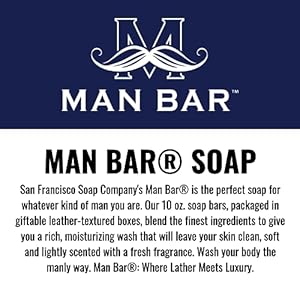 San francisco soap company man bar 3 piece gift set featuring all new scents coastal driftwood peppered patchouli and spiced tobacco great gift no harmful chemicals good for all skin types  urban country home decor