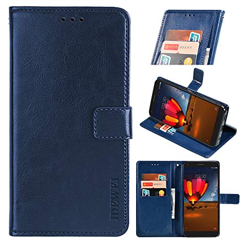 BellaCase ZTE Blade A31 Lite Handyhülle Hülle Leder Flip Case [Kartenfach] [Standfunktion] [Magnetschnalle] Wallet Cover für ZTE Blade A31 Lite Smartphone(Dunkelblau)