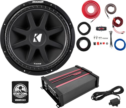 KICKER Subwoofer and Amp Package of 3 Items - 15