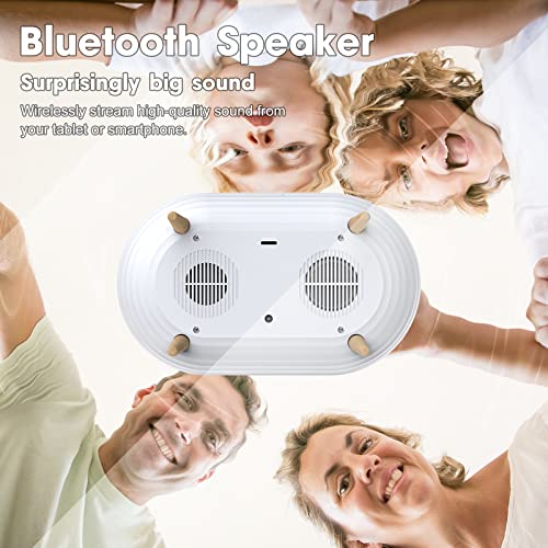 Oval Diffusers For Essential Oils Large Room, 6×10Ml Aromatherapy Oils, 350Ml Ultrasonic Cool Mist Humidifier With Speaker, White Noise Machine, Waterless Auto Shut-Off, Led Night Light #TOP4