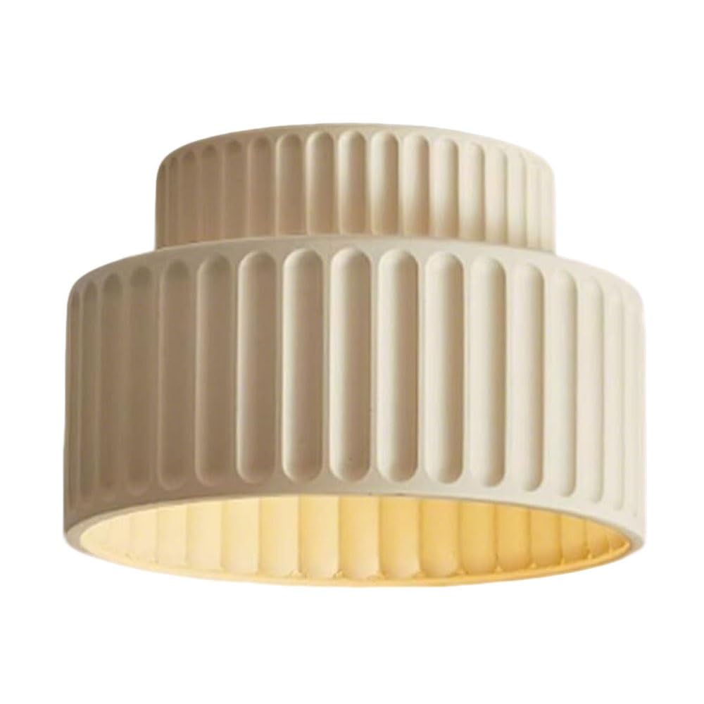 LUOYAOB Colorful Resin Ceiling Lamp Modern Close to Ceiling Light Flush Mount Ceiling Fixture Equipped with E26/E27 Base Indoor Lighting for Cloakroom Kitchen Porch Hallway(Beige)