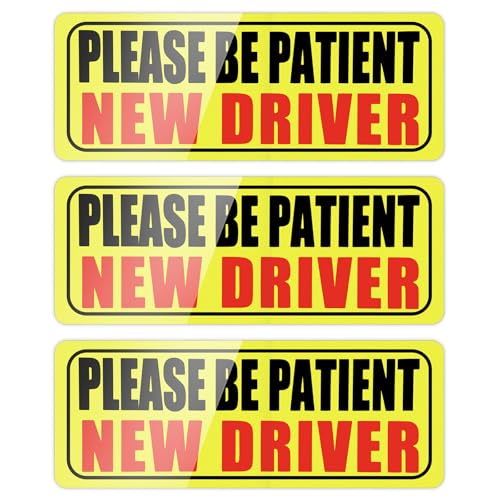 JUSTTOP Please Be Patient New Driver Student Driver Magnet for Car New Driver Magnet for Car Reusable Movable Reflective Safety Warning Bumper Magnets