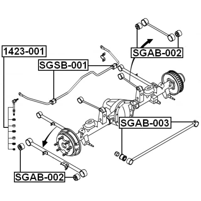 ZTT-PS-000B NTY Suspension, bras de liaison Essieu arrière inférieur