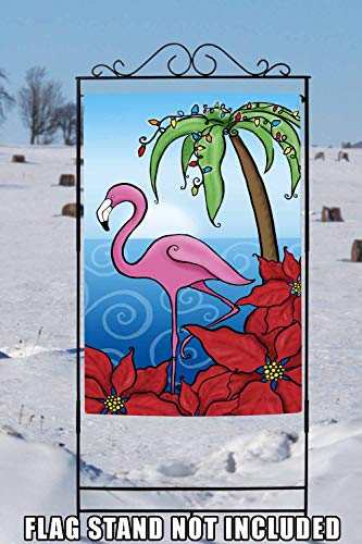 Toland Home Garden 109651 Fa-La-La-La-Mingo Christmas Flag 28X40 Inch Double Sided Christmas Garden Flag For Outdoor House Flamingo Flag Yard Decoration #TOP3