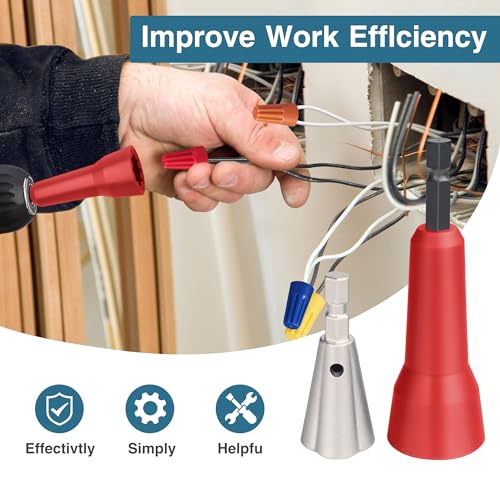 Image of Wire Nut Twister,Wire Twisting Tool,Wire Nut Twiter for Drill,Spin Twist Wire Connector Socket,Wire Connector Driver with 1 /4 inch Chuck,Wire Stripping and Twisting Tool(Wire Nut Twister Red)
