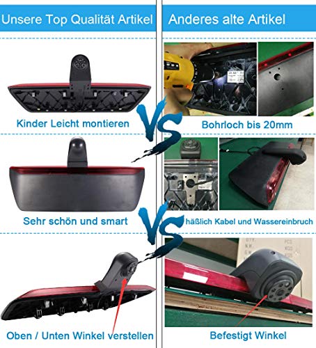 Kalakus Third Roof Top Mount Brake Lamp Rear View Backup Camera Reverse Camera +4.3 inch LCD Rearview Mirror for Volkswagen VW Crafter dritte 3 Transporter van brake light - Image 3
