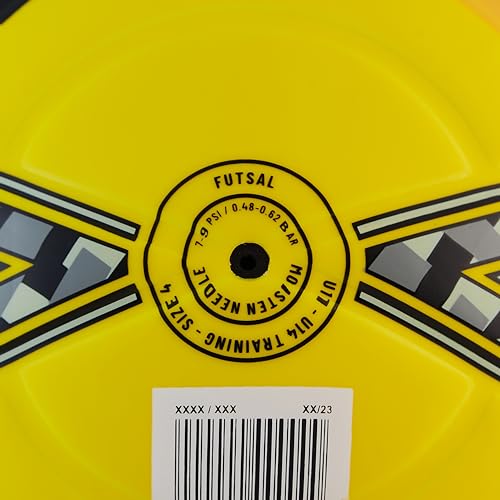 Mitre Impel Futsal-Ball | Hallenfußball | Fußball mit geringer Sprungkraft Fußball, Fluoreszierendes Gelb/Schwarz/Circular-Grau, 3