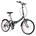 Goplus 20'' Folding Bike, 7 Speed Shimano Gears, Lightweight Iron Frame, Foldable Compact Bicycle with Anti-Skid and Wear-Resistant Tire for Adults