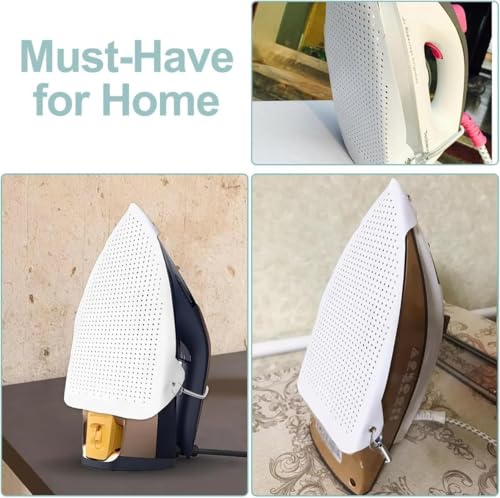 Image of Steam Iron Teflon Shoe Cover | Plate Protector Cover Ironing Accessories for Cloth Safe Slip Quick Install Cover Most Standard Size Iron Cover (Pack-1) | Non-Stick Teflon Soleplate Cover, Heat Resistant Iron Protector