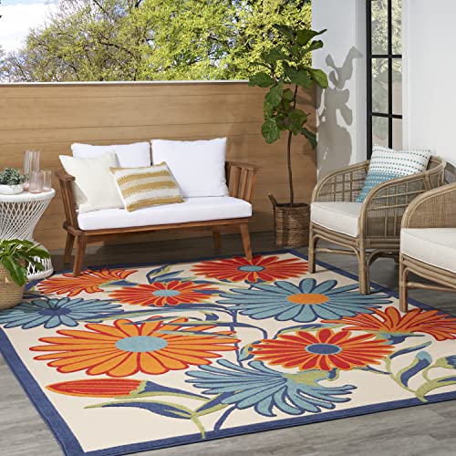 Nourison-Aloha-IndoorOutdoor-Multicolor-53-x-75-Area-Rug-Easy-Cleaning-Non-Shedding-Bed-Room-Living-Room-Dining-Room-Kitchen-5×7 Nourison Aloha IndoorOutdoor Multicolor 53 x 75 Area Rug Easy Cleaning Non Shedding Bed Room Living Room Dining Room Kitchen 5×7