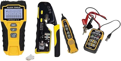 Klein Tools Kit de comprobador y trazador de cables con engarzador, pelador, cortador  80072 y VDV500-820