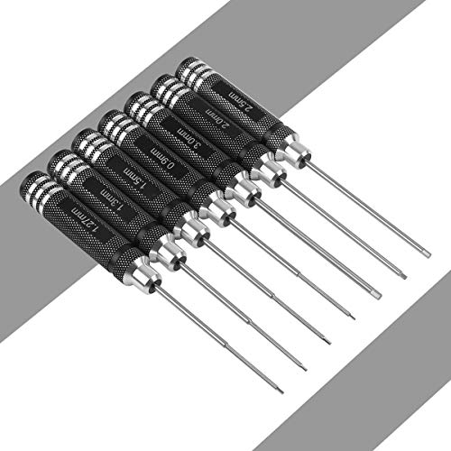 Rc Hex Driver Set - 7Pcs Hex Allen Screwdriver Kit 0.9Mm 1.27Mm 1.3Mm 1.5Mm 2.0Mm 2.5Mm 3.0Mm Key Driver Repair Tools For Rc Car Traxxas Helicopter #TOP7