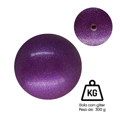 Bola de ginástica rítmica oficial infantil com glitter 300g Pista e Campo (Roxo)