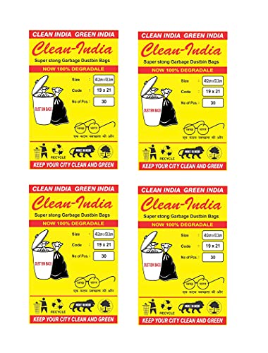 Clean India Garbage Bags / Dustbin Bags, Medium (19x21 inches)