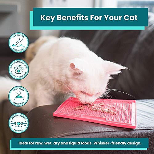 Lickimat Classic Soother, Cat Slow Feeder Lick Mat, Boredom Anxiety Reducer; Perfect For Food, Treats, Yogurt, Or Peanut Butter. Fun Alternative To A Slow Feed Cat Bowl Or Dish, Orange #TOP3