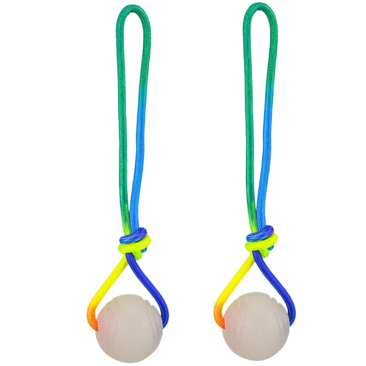 Luminous Dog Ball - Glow-in-the-Dark TPR Rubber Ball with Rope, Perfect for Daily and Outdoor Play (2Pcs)