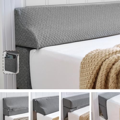 Couzssyhi Bed Wedge Gap Filler King Size Wedge Pillow for Headboard Gap Foldable Mattress Gap Filler Close The Gap (07) Between Headboard and Mattress Bed Crack Pillow 76106 in Gray