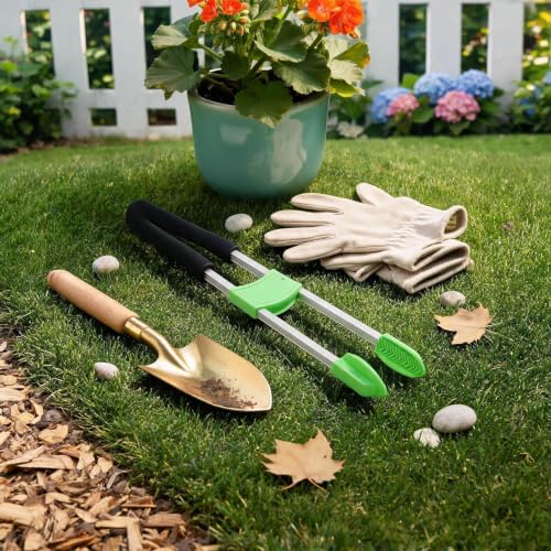 Pinza recogedora de basura en metal ligero con mango largo ergonómico para jardín 3