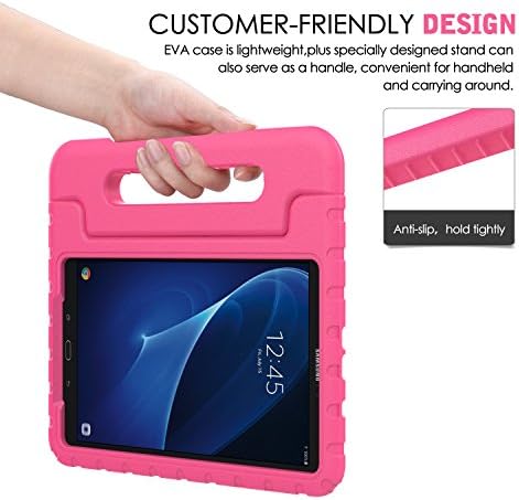 MoKo Kids Case Fit Galaxy Tab A 10.1 2016, Kids Shock Proof Convertible Handle Lightweight Super Protective Stand Cover for Samsung Galaxy Tab A 10.1" Tablet(SM-T580/SM-T585, No Pen Version),MAGENTA