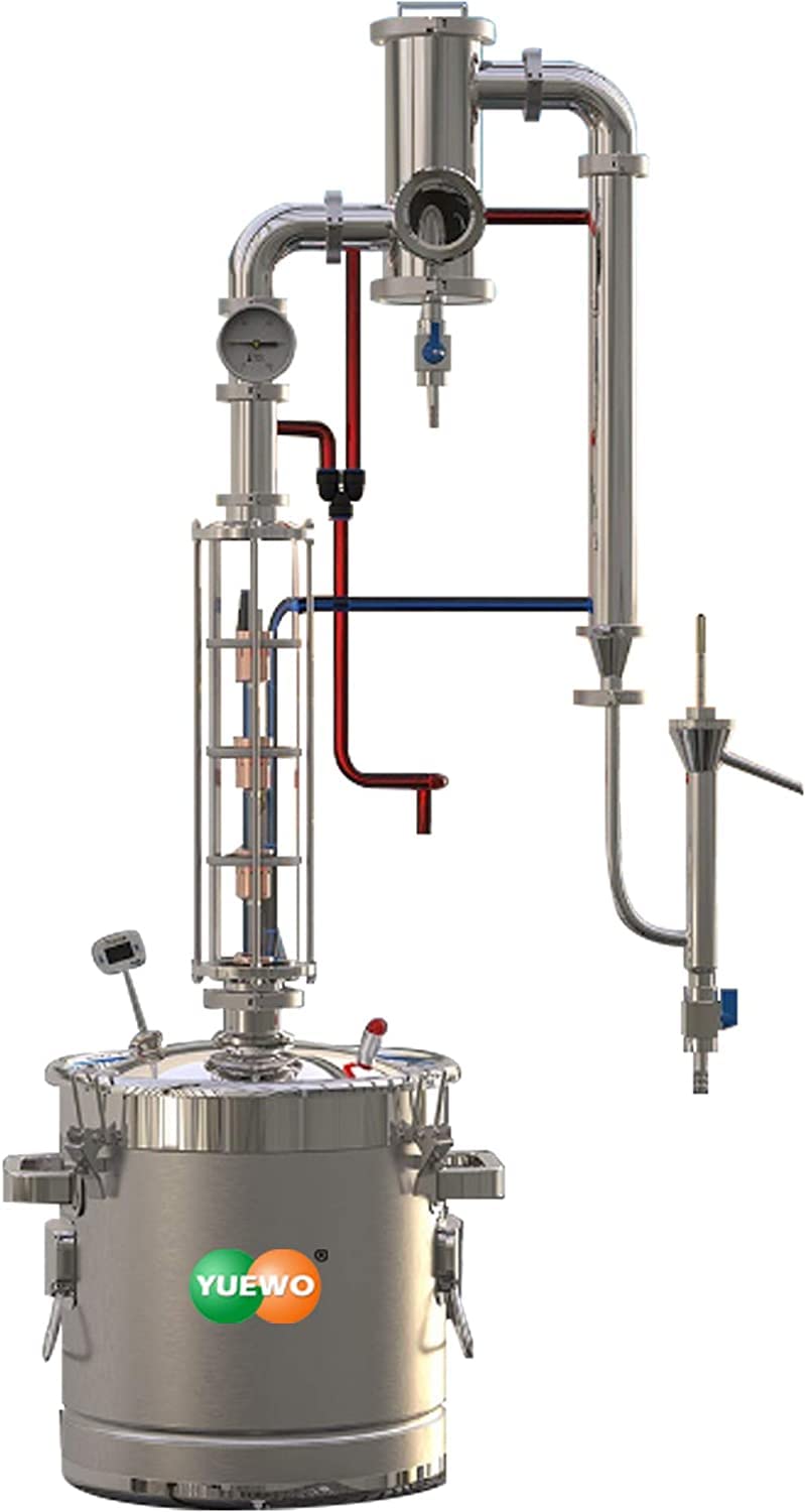 YUEWO Gin Basket for 5.8Gal/22Litres 304 Stainless Steel Alcohol Distiller Flute Column Still for DIY Whisky Wine Brandy Gin