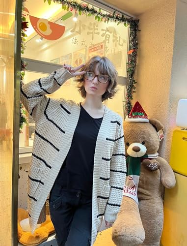 Image of Zeagoo Women's 2025 Fall Open Front Cardigan Long Batwing Sleeve Chunky Knit Sweater Loose Outerwear Coats with Pockets