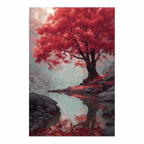 Tableau arbre serenes blues XENIOU pour raviver un mur blanc de salon ou de salle de bain