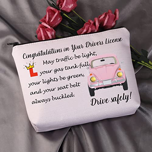 MEIKIUP New Driver Makeup Bag Passing Driving Test Gifts for Women Birthdays Gift for Daughter Driver Travel Bag (Passing Driving Test Bag)2