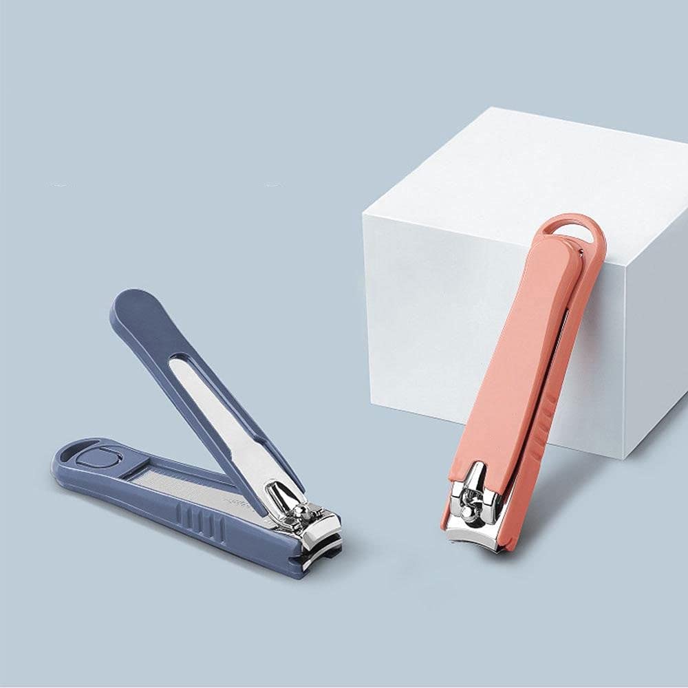 XIANGFAZJD Cortauñas 1 unids Clipper de uñas de Acero al Carbono Grande, cortadoras de uñas de Punta Profesional con Receptor de Clips, Clippers de uñas para el hogar con Archivos