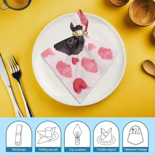 Servilletas de tela cuadradas de poliéster floral miniatura 7