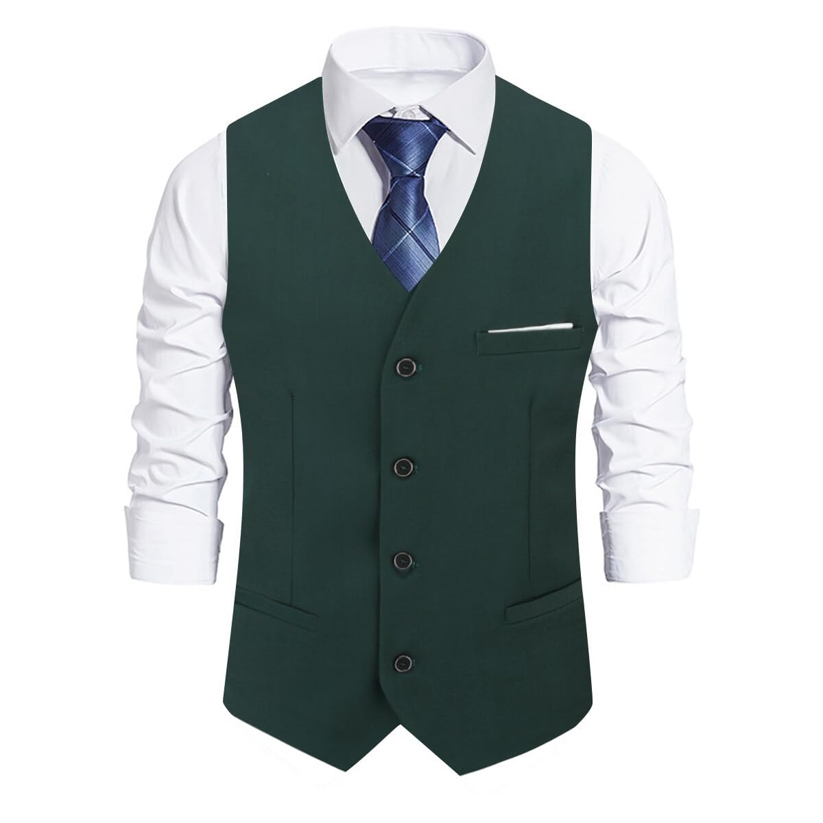 Allthemen Gilet da Uomo Slim Fit con Scollo a V Gilet senza Maniche per Matrimoni d'Affari
