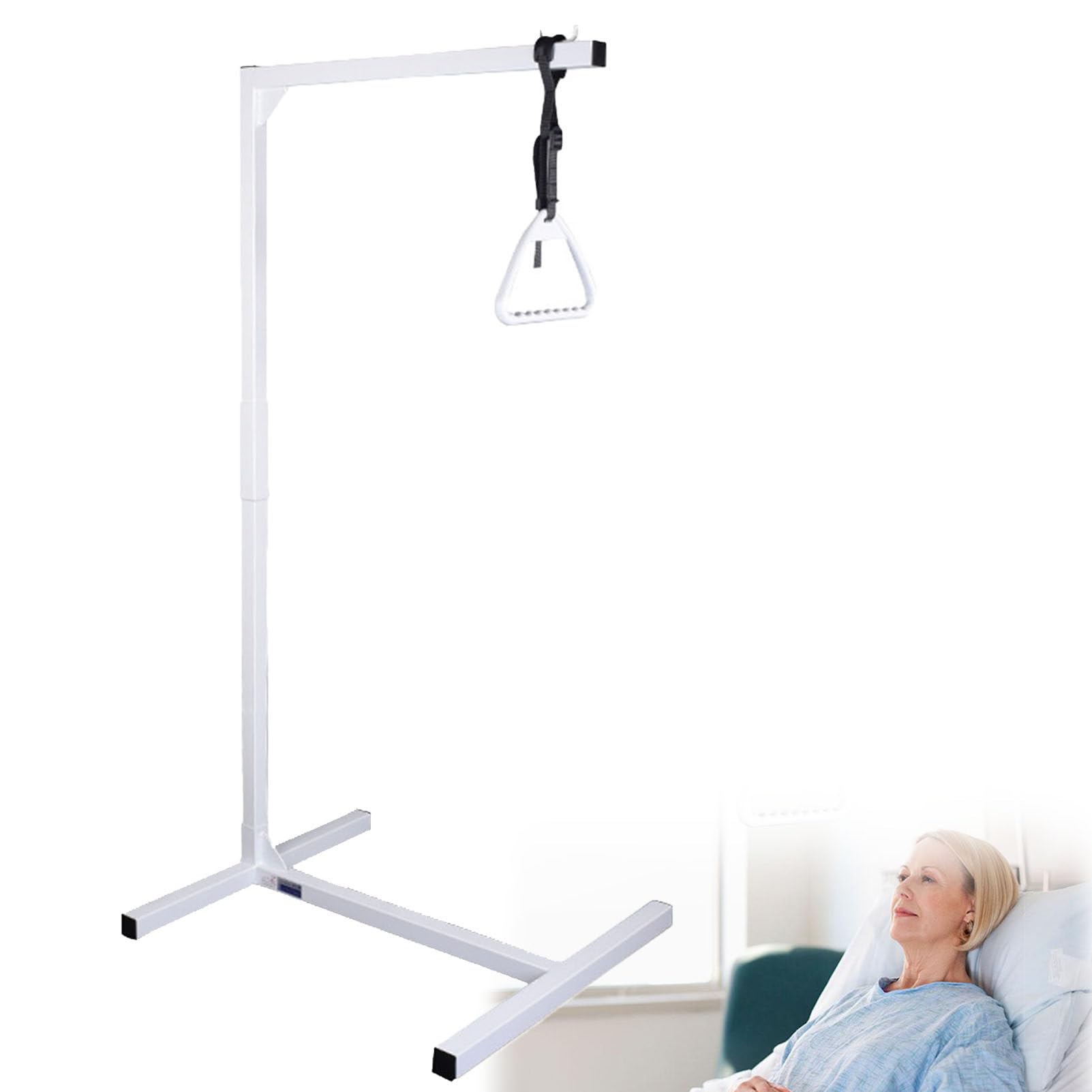 YXZYFPP Trapeze Bar for Bed Mobility, Ceiling Mounted Transfer Aid for Elderly & Disableds, Stand Ladder Bed Helper, Ideals for Home and Hospital Use, Supports Independence